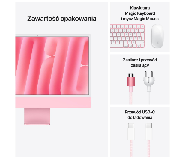 Apple iMac 24 M4/16GB/1TB/MacOS Retina 4,5K Różowy 8R GPU - 1350775 - zdjęcie 9